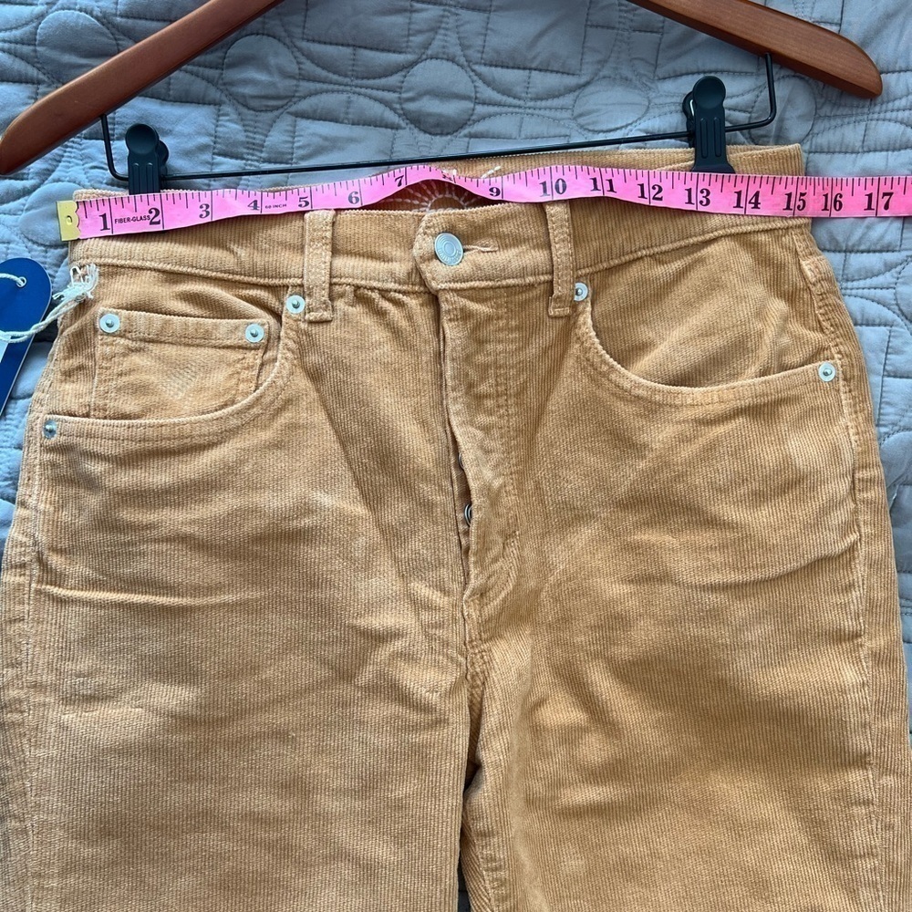 NWT Adriano Goldshmied Boost Mustard Yellow Corduroy Straight Leg Jean in Mud - Picture 14 of 16